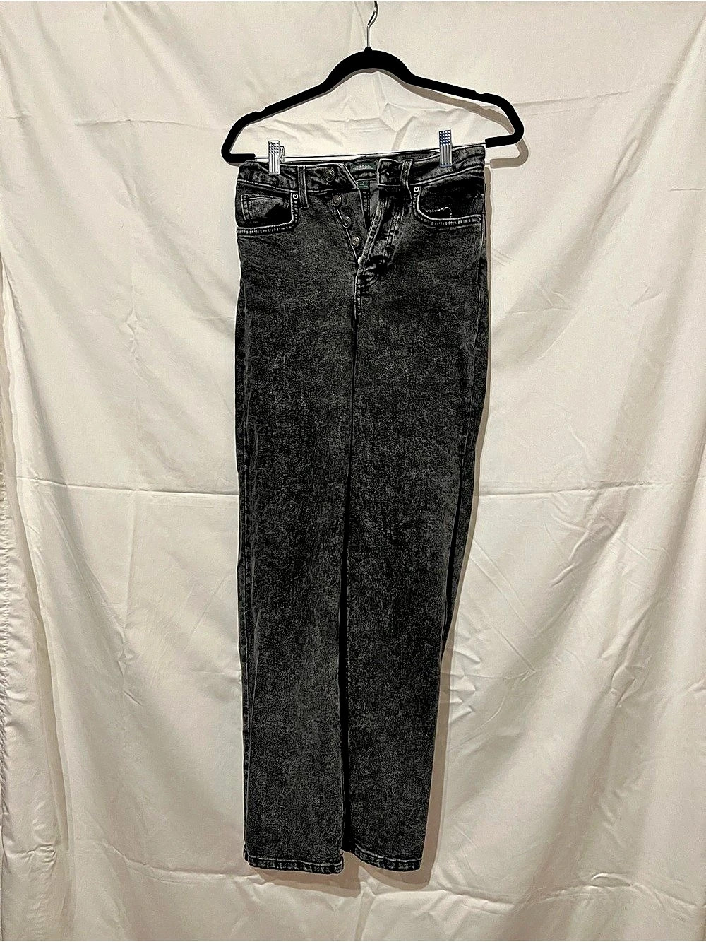 wild fable High-Rise Straight Leg Button Fly Jeans Black Waist 2
